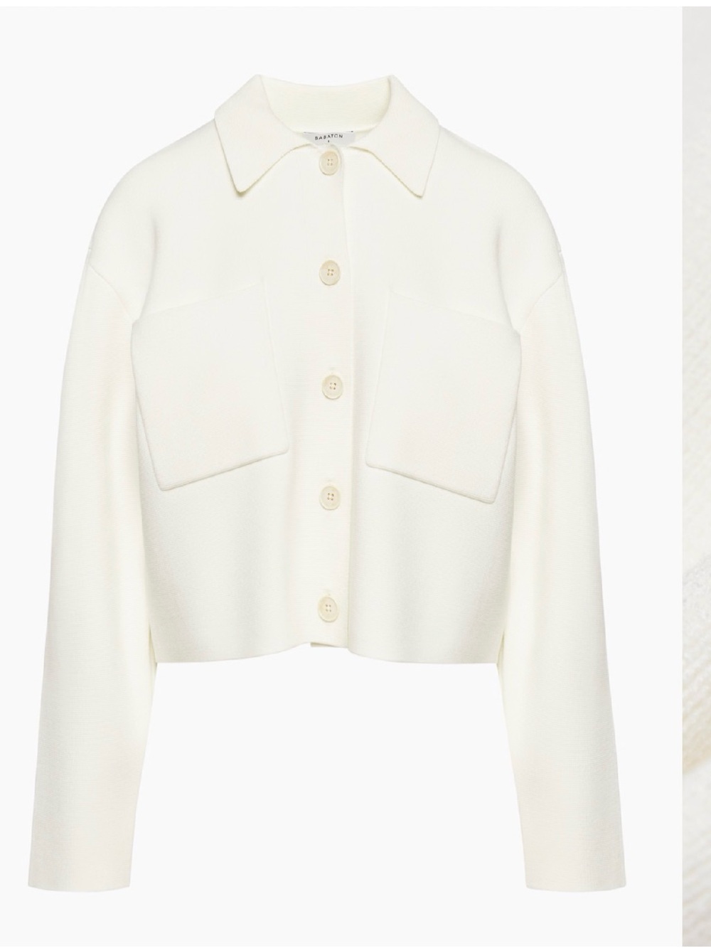 Aritzia Cream Cropped Button-Front Jacket